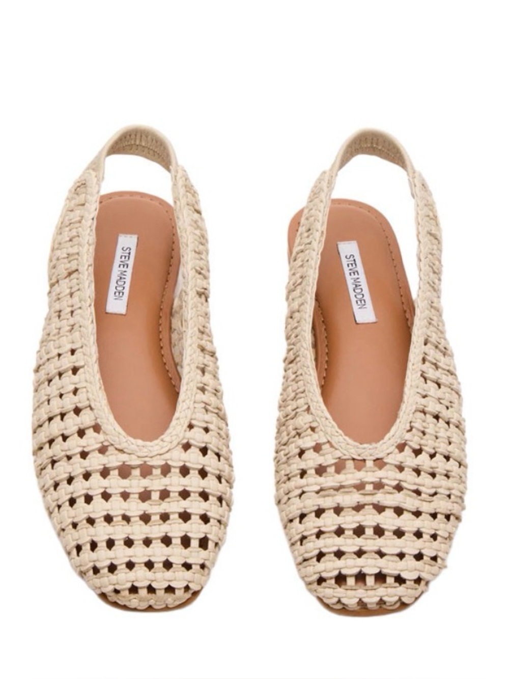 Steve Madden Women’s Rumi Woven Slingback Flat 10 Cream Off White